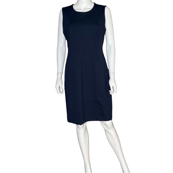 T Tahari Navy Sleeveless Sheath Dress Women’s Sz 12 NWT - Picture 1 of 5